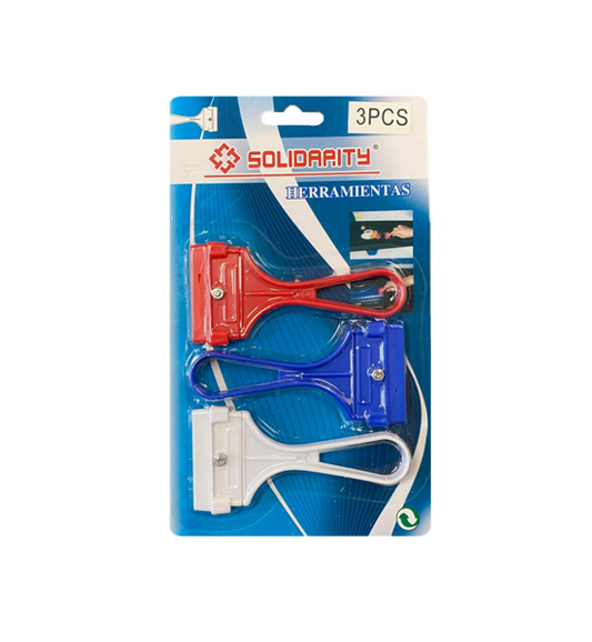 Mini Paint Residue Cleaning Scraper 10 cm Pack of 3 Assorted Colours 7464 (Parcel Rate)