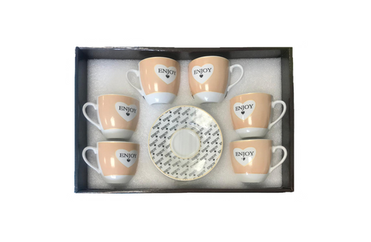 Coffee Tea Cup Mug Set with Saucers Set of 12 Assorted Designs 7520 (Parcel Plus Rate)