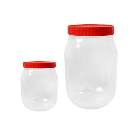Plastic Kitchen Pet Food Storage Jar 1500ml + 500ml Pack of 2 786967 (Parcel Rate)