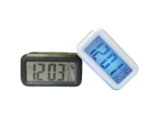 Bedroom LCD Digital Display Alarm Clock 14 x 7.5 x 4.7cm Assorted Colours 7909 (Parcel Rate)