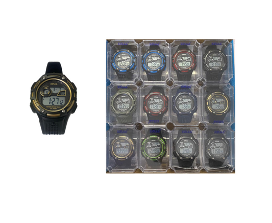 Xinjia Water Resistant Plastic Digital Sports Watch CF425D Assorted Colours 7912 (Parcel Rate)