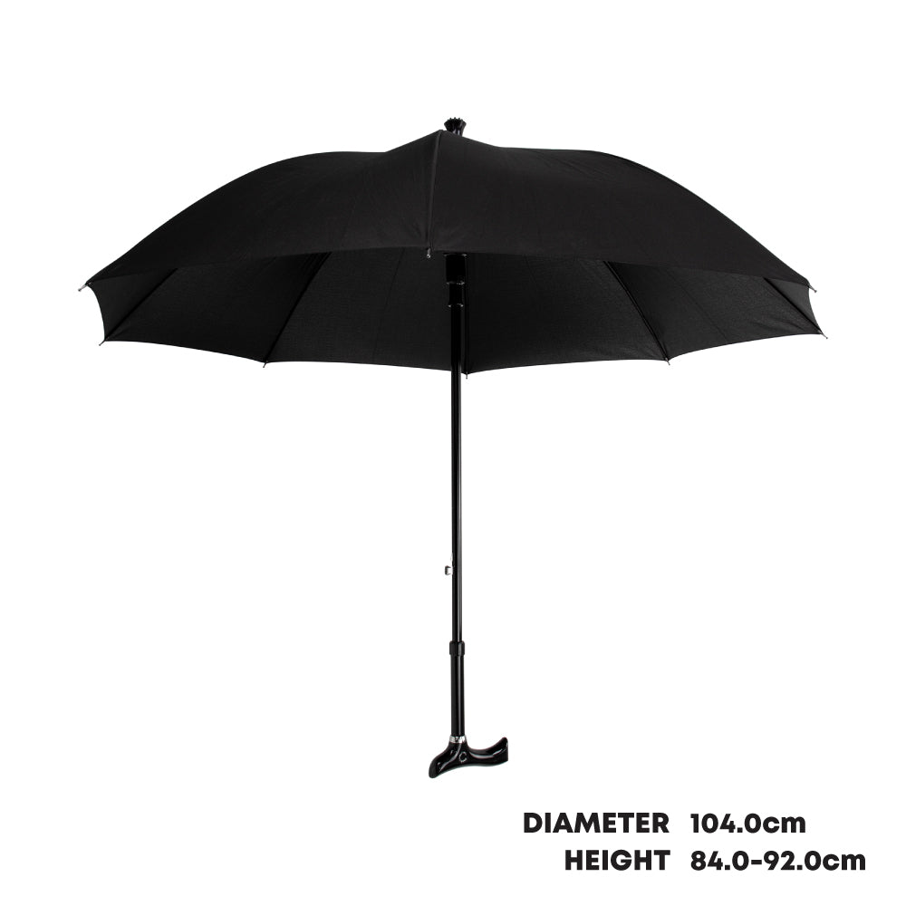 Walking Stick Cane Umbrella 104cm Black 7925 A