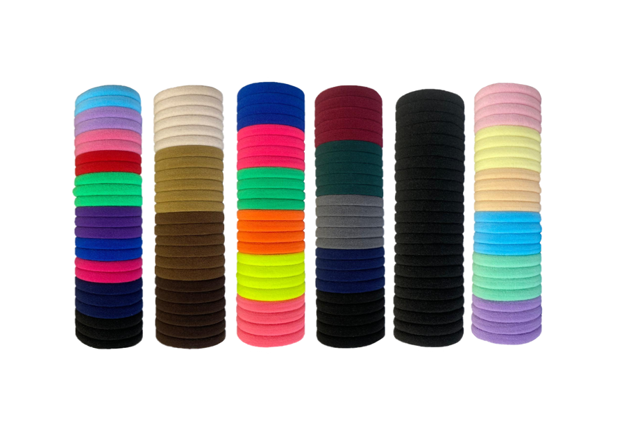 Pack of Elastic Hair Tie Bobbles Assorted Colours 7943 (Parcel Rate)