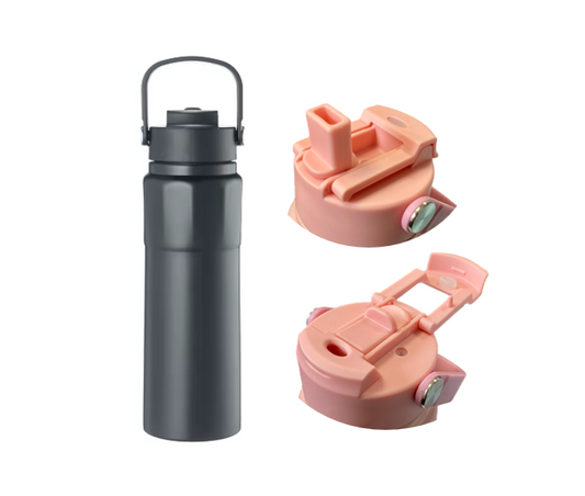 Stainless Steel Water Drinking Travel Thermos Flask Tumbler with Handle 750ml Assorted Colours 7949 (Parcel Rate)