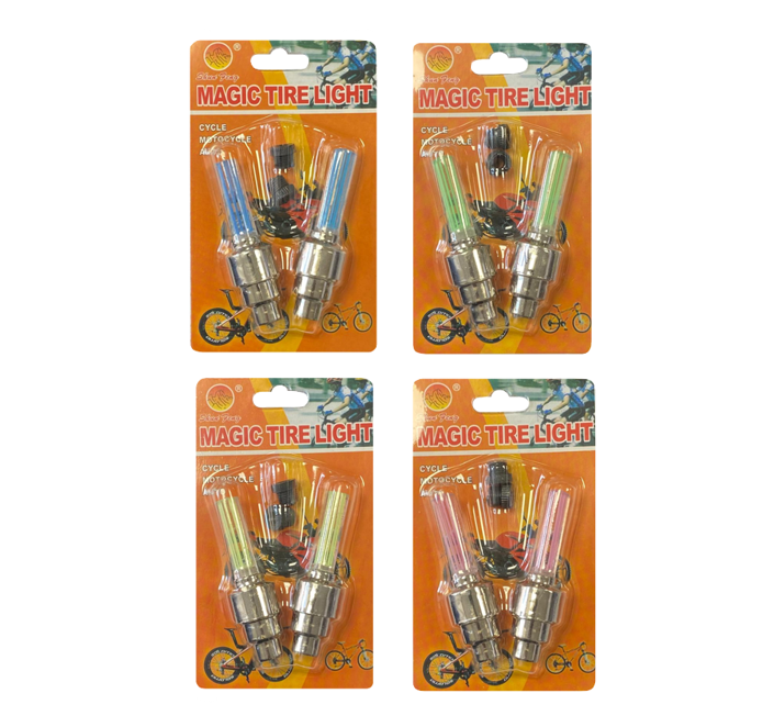 Magic Bike Bicycle Tyre Wheel Light 5.8cm Pack of 2 Assorted Colours 7961 (Large Letter Rate)