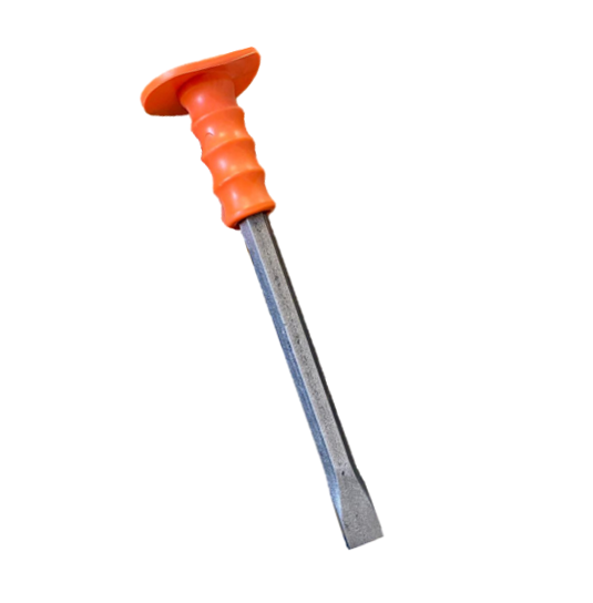 Large Manual Flat Tip Chisel with Rubber Grip 18 x 300mm 7976 (Parcel Rate)