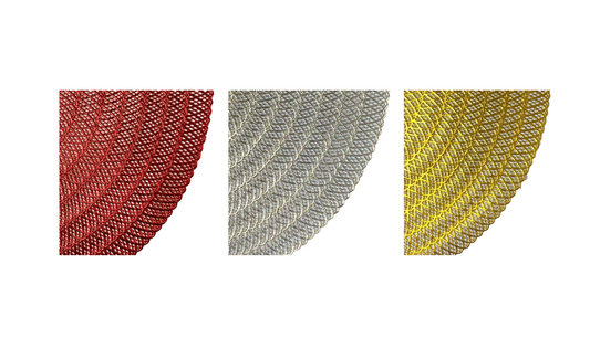 Round Table Centre Placemat with Scalloped Edge 38cm Assorted Colours 7987 (Parcel Rate)