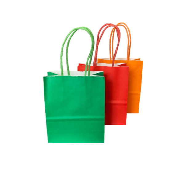 Solid Colour Paper Gift Bag Extra Small 12 x 6 x 15cm Assorted Colours 7996 (Large Letter Rate)