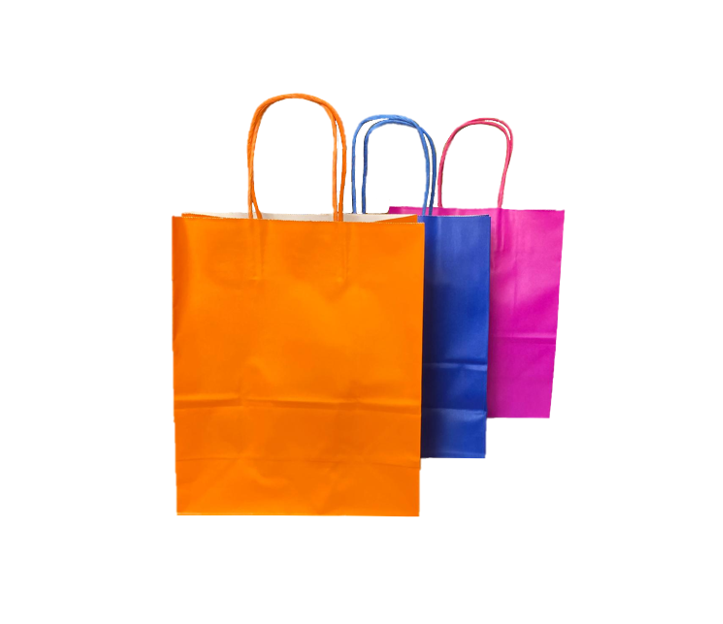 Solid Colour Paper Gift Bag Large 26 x 12 x 33cm Assorted Colours 7999