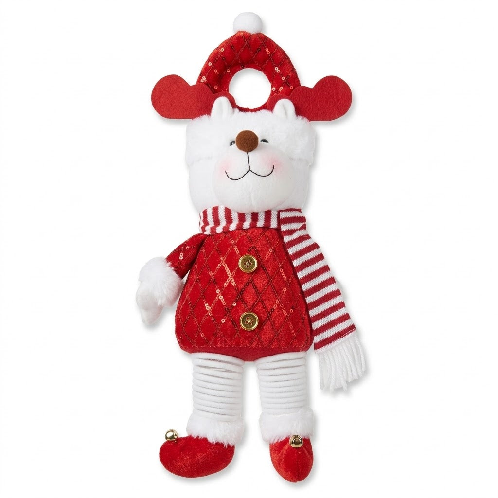 Christmas Plush Door Hanger – Red and White 35 x 17 x 8 cm, 125g SKU 8013
