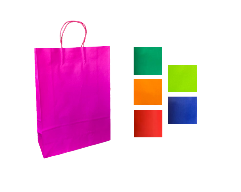 Solid Colour Paper Gift Bag Extra Large 31 x 12 x 42cm Assorted Colours 8000 (Parcel Rate)