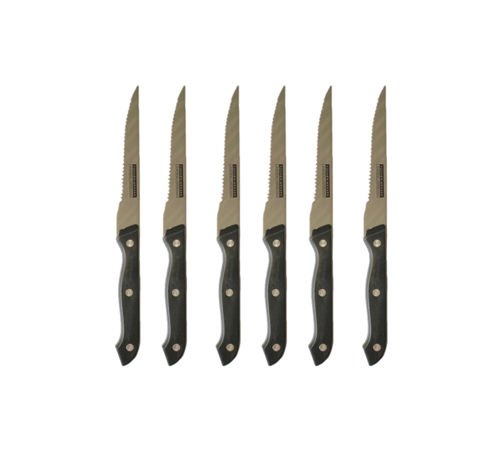 Metal Kitchen Fruit Knife 22.5cm Pack of 6 Plastic Handle 8004 (Parcel Rate)