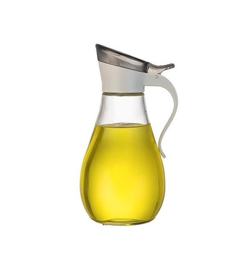 Glass Olive Oil Vinegar Sauce Dispenser Pouring Bottle with Plastic Top 380ml 8018 (Parcel Plus Rate)