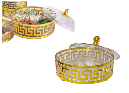 Round Plastic Dry Fruit Nut Sweets Display Storage Container with Lid 20 x 7cm Assorted Colours 8025 (Parcel Rate)