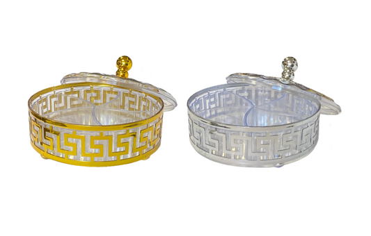 Round Plastic Dry Fruit Nut Sweets Display Storage Container with Lid 20 x 7cm Assorted Colours 8025 (Parcel Rate)