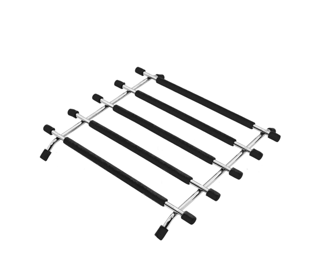 Stainless Steel and Silicone Pan Trivet, 20 x 20.5 cm, Black, SKU: 8054