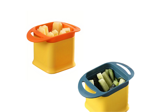 One Step Plastic Potato Chipper Fries Vegetable Cutter 10.5 x 15.5 x 9.5cm Assorted Colours 8055 (Parcel Rate)