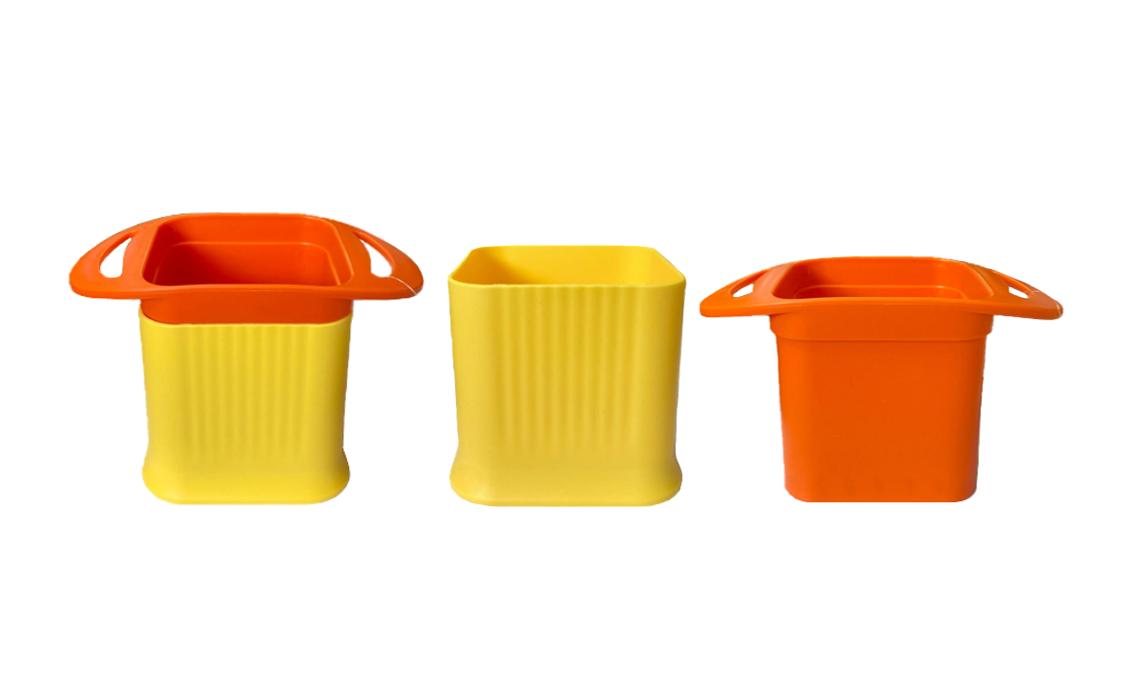 One Step Plastic Potato Chipper Fries Vegetable Cutter 10.5 x 15.5 x 9.5cm Assorted Colours 8055