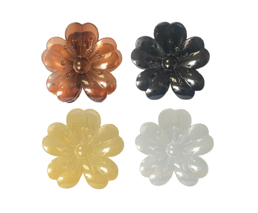 Plastic Tropical Flower Hair Claw Clip 8cm Assorted Colours 8068 (Parcel Rate)
