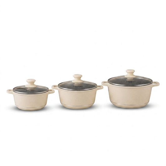 Jumbo 3Pcs + Lids Die Cast set Cream 36-40-44 Sku DL9010C