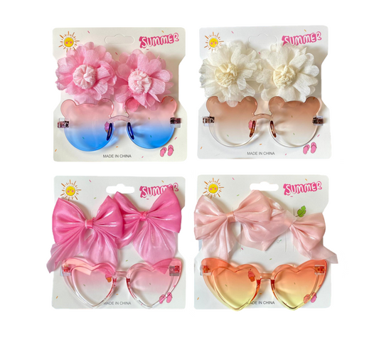 Hair Accessories Clips and Plastic Fancy Dress Glasses Assorted Designs and Colours 8089 (Parcel Rate)