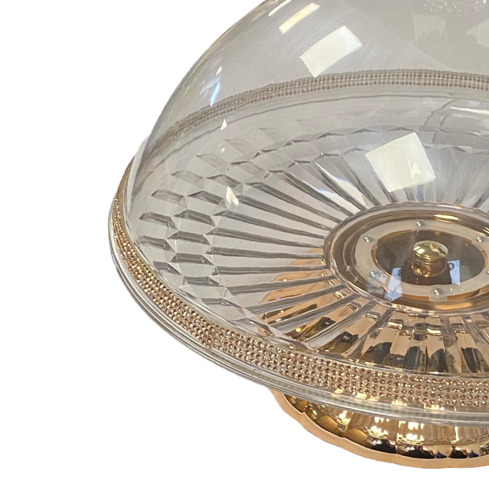 Rose Gold Plastic Cake Pastry Stand / Turntable with Cover 28.5 x 25cm 8163