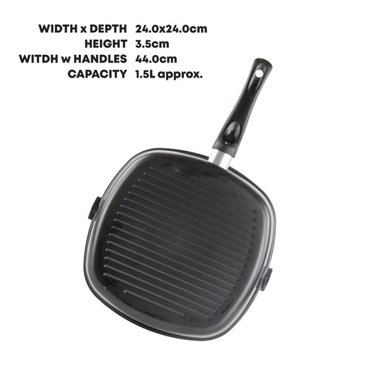 SQ Professional Ultimate Carbon Steel Non Stick Grill Pan Square 24 cm 8540 A