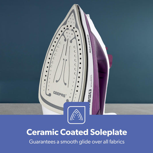 Clothes Steam Iron with Ceramic Soleplate 2000W Purple GSI24029UKPL (Parcel Rate)