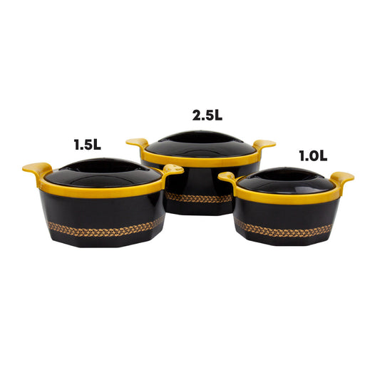 SQ Professional Fionna Hot Pot Set of 3 1.0 - 1.5 - 2.5L Black 9352 (Big Parcel Rate)