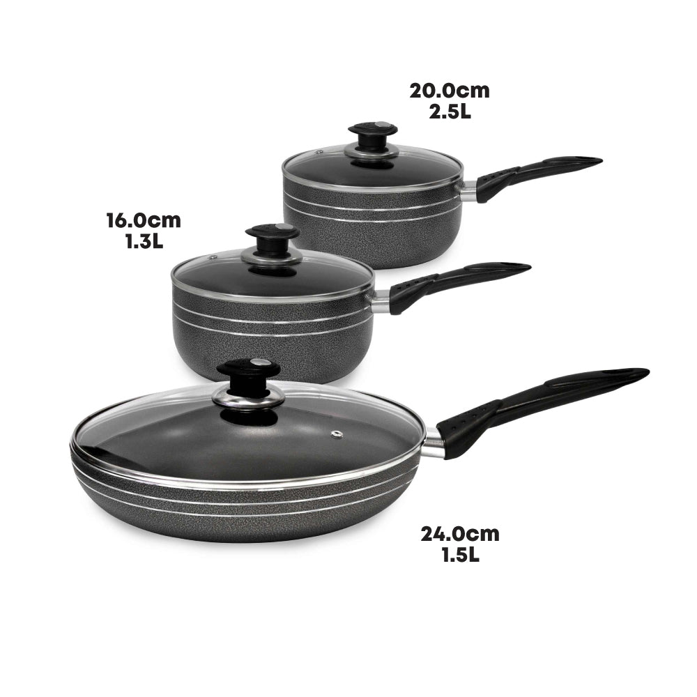 SQ Professional Una Non Stick Essential Pan Set of 6 9382 (Big Parcel Rate)