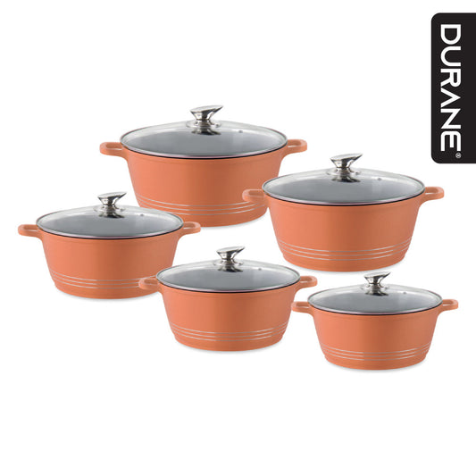 Durane Die Cast Stock Pot Set of 5 Copper 9630 (Big Parcel Rate)