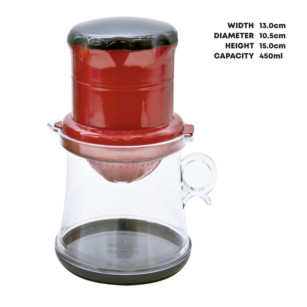 Plastic Manual Hand Press Lemon Orange Juice Squeezer Press with Jug 0.45L Assorted Colours 6264 (Parcel Rate)