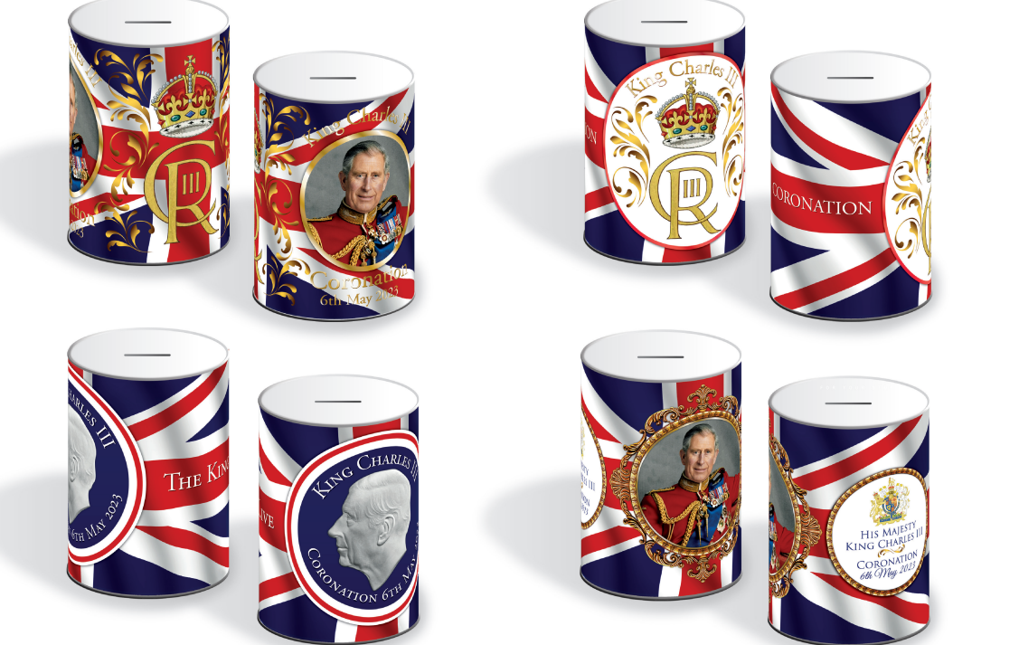 Coronation King Charles III Money Tin Small 100 x 150 mm, SKU COR00