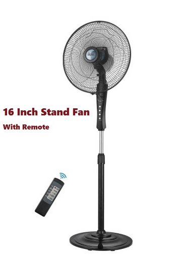Pedestal Fan Cooling 16" Inch 3 Speed Oscillating Floor Standing Remote Control SF16CR