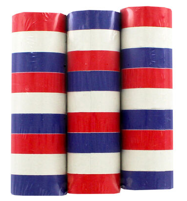 Football Celebration Paper Streamers Great Britain Red White Blue 14mm x 4m Pack of 3 994910 (Parcel Rate)