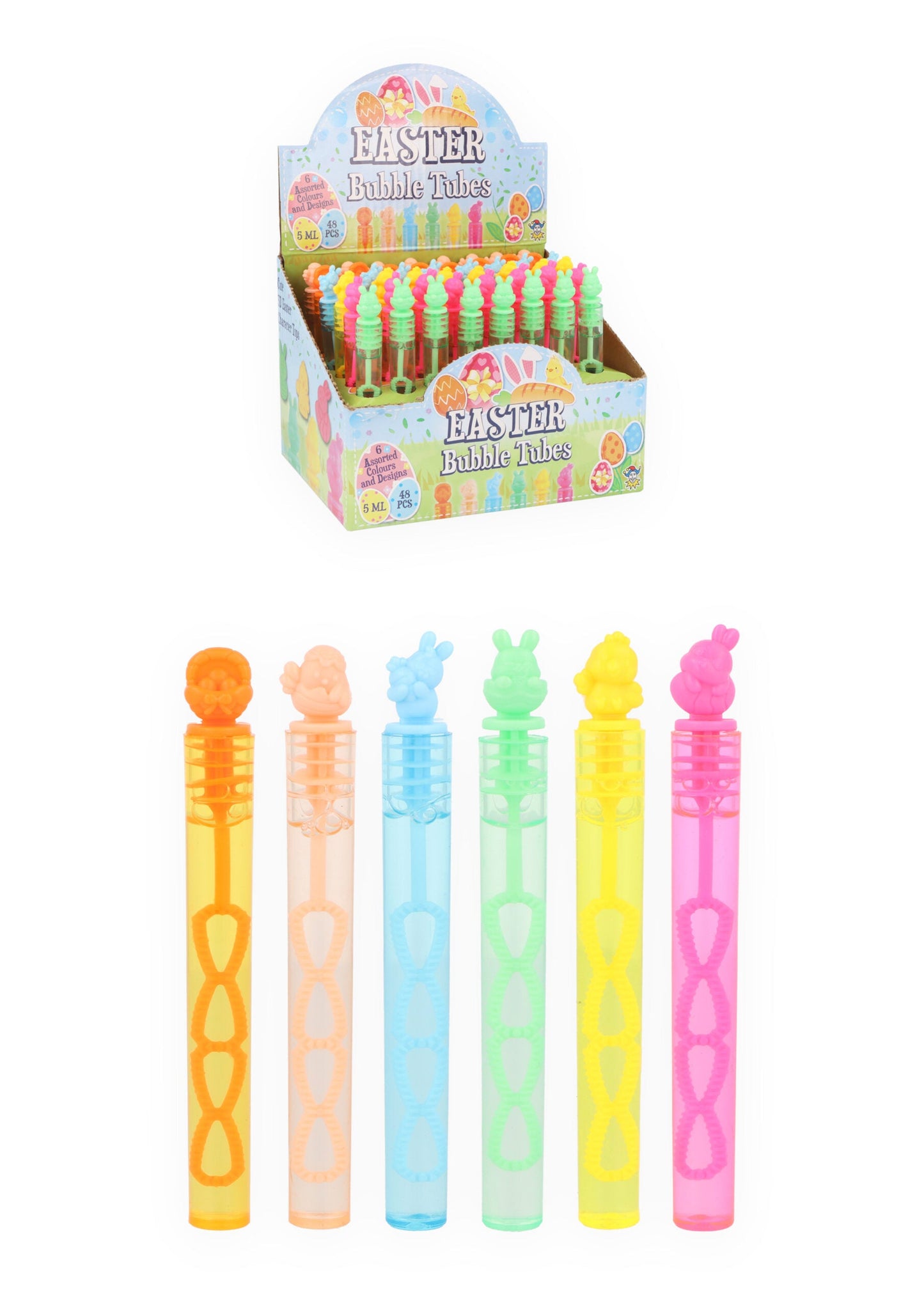 Easter Bubble Tubes Assorted Colours 10.5cm 5ml SKU E35533