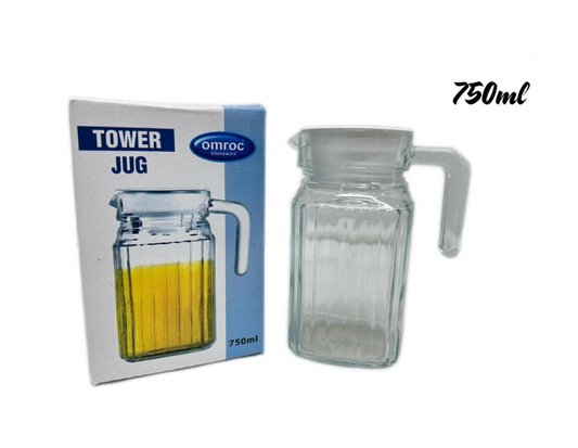 Tower Glass Water Jug 750ml G1052 (Parcel Plus Rate)