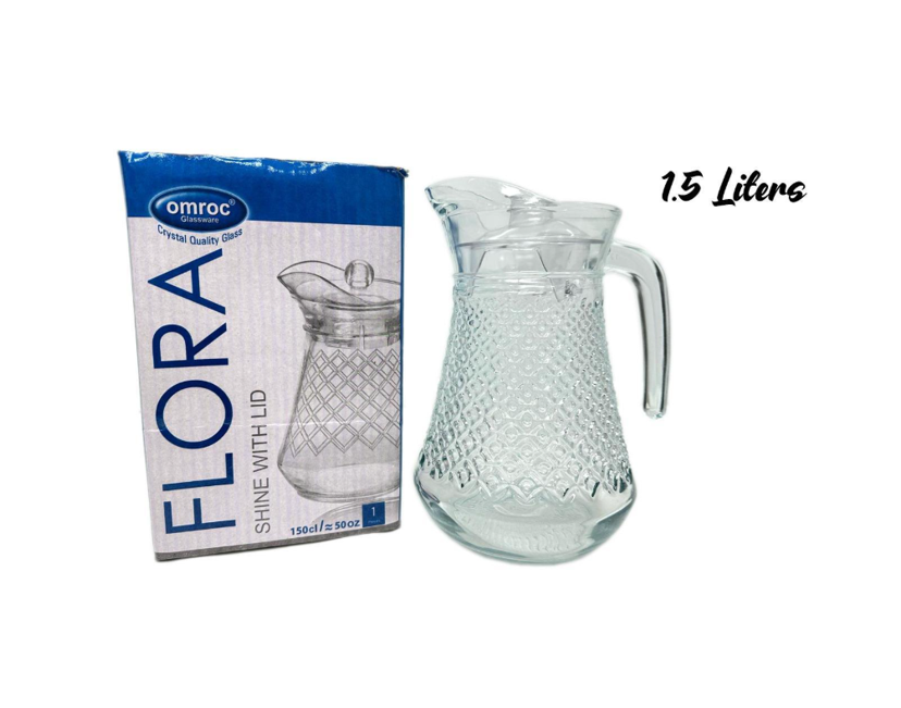 Flora Glass Water Jug 1.5L G1054 (Parcel Plus Rate)