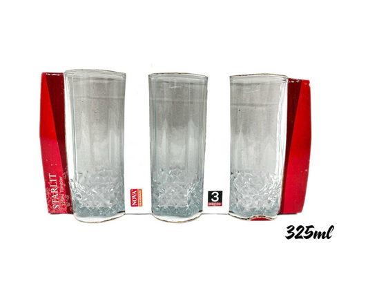 Nova Starlit Drinking Glasses Tumbler 325ml Pack of 3 G1060 / TNV043 (Parcel Plus Rate)