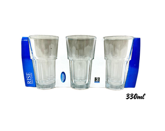 Omroc Rise Drinking Glasses Tumbler 330ml Pack of 3 G1062 / OT275 (Parcel Plus Rate)