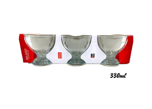 Nova Delight Glass Ice Cream Cups Pack of 3 G1065 (Parcel Plus Rate)
