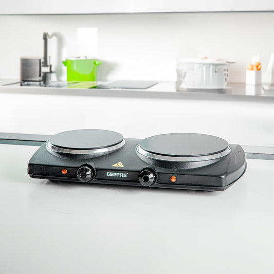 Portable Ceramic Electric Hot Plate Double 2000W GCP32026UK (Big Parcel Rate)