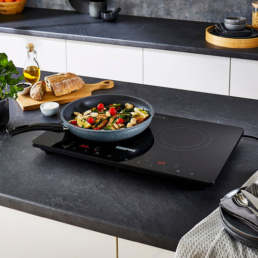 Glass Electric Digital Portable Induction Cooker Hot Plate Hob Double 2800W GIC33021UK (Big Parcel Rate)