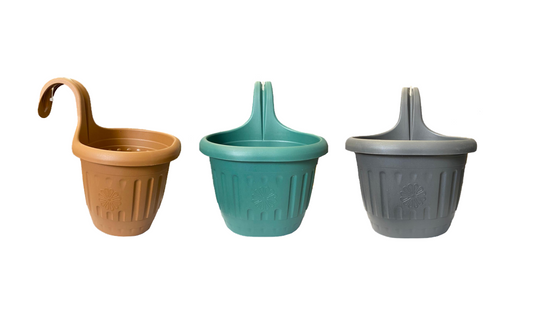 Plastic Hanging Garden Flower Pot Small 17 x 21 x 26cm Assorted Colours H0444 (Parcel Rate)