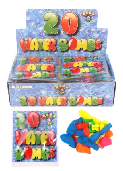 Kids Outdoor Summer Water Bomb Balloons Pack of 20 Assorted Colours R19111 (Parcel Rate)