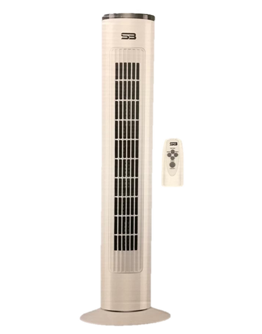 S3 29 Inch Tower Fan with Remote 16.3 x 14.5 x 74 cm 220 - 240V White S31011 / F29 A (Big Parcel Rate)