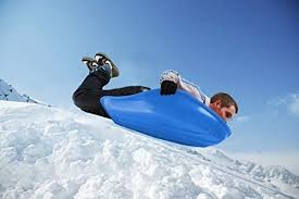 Plastic PVC Stingray Snow Sledge Sleigh 94 x 70 cm Blue S1B