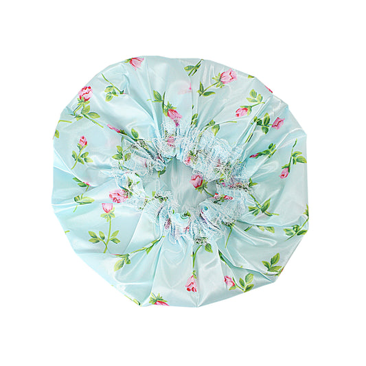 Reusable Shower Cap Floral Print Assorted Colours 0342 (Large Letter Rate)