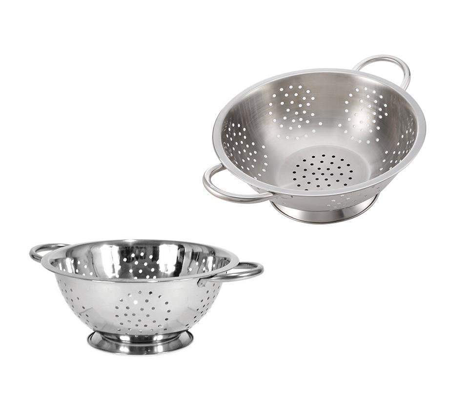 SQ Pro Colander Sieve Strainer Twin Handle Stainless Steel Kitchen Drainer 28cm 0585 / 3231A (Parcel Rate)
