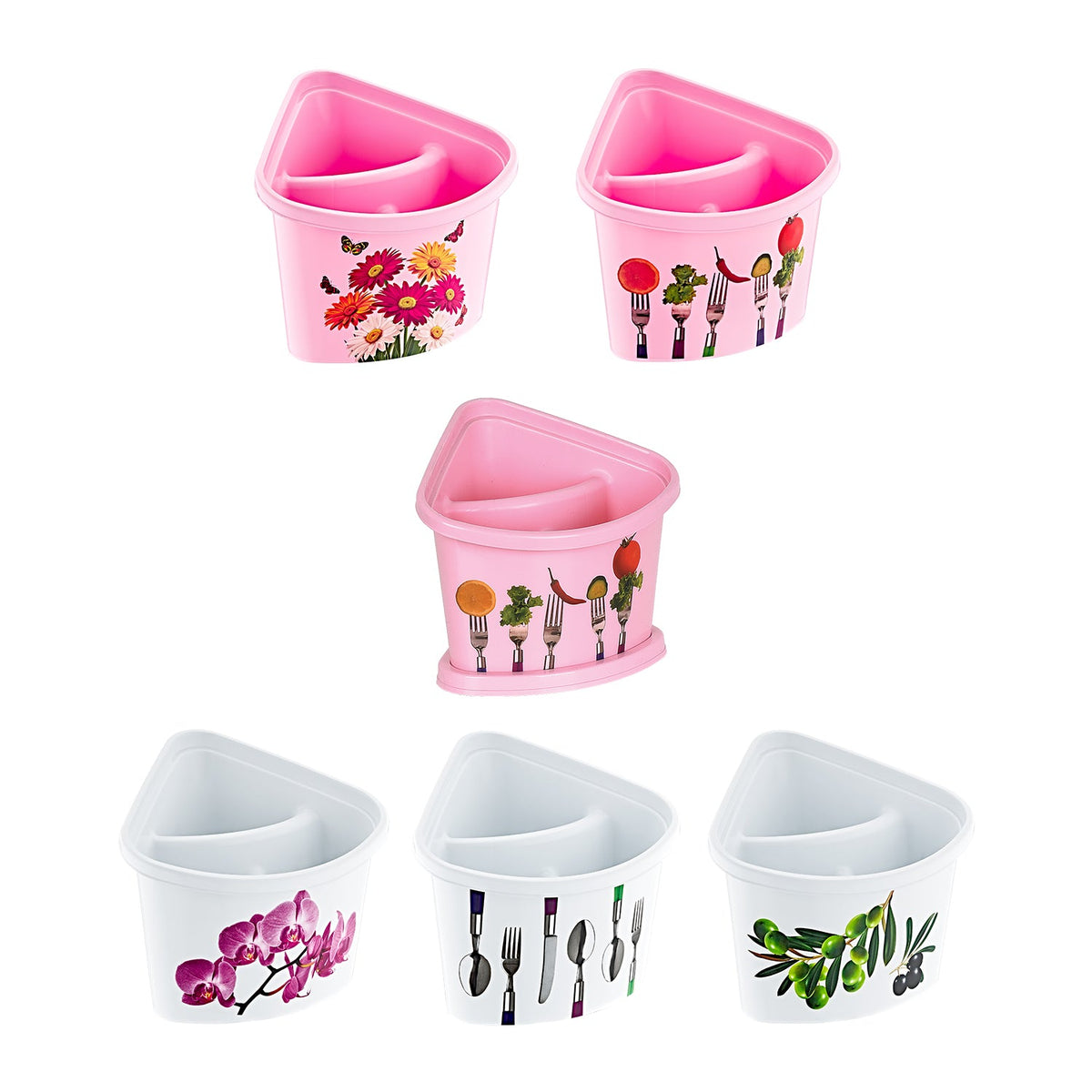 Plastic Silverware Cutlery Holder Assorted Designs And Colours TA320
